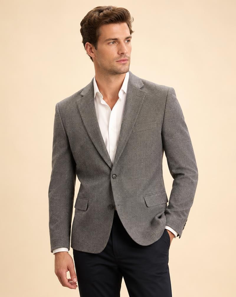 Blazer Slim Cinza Mescla