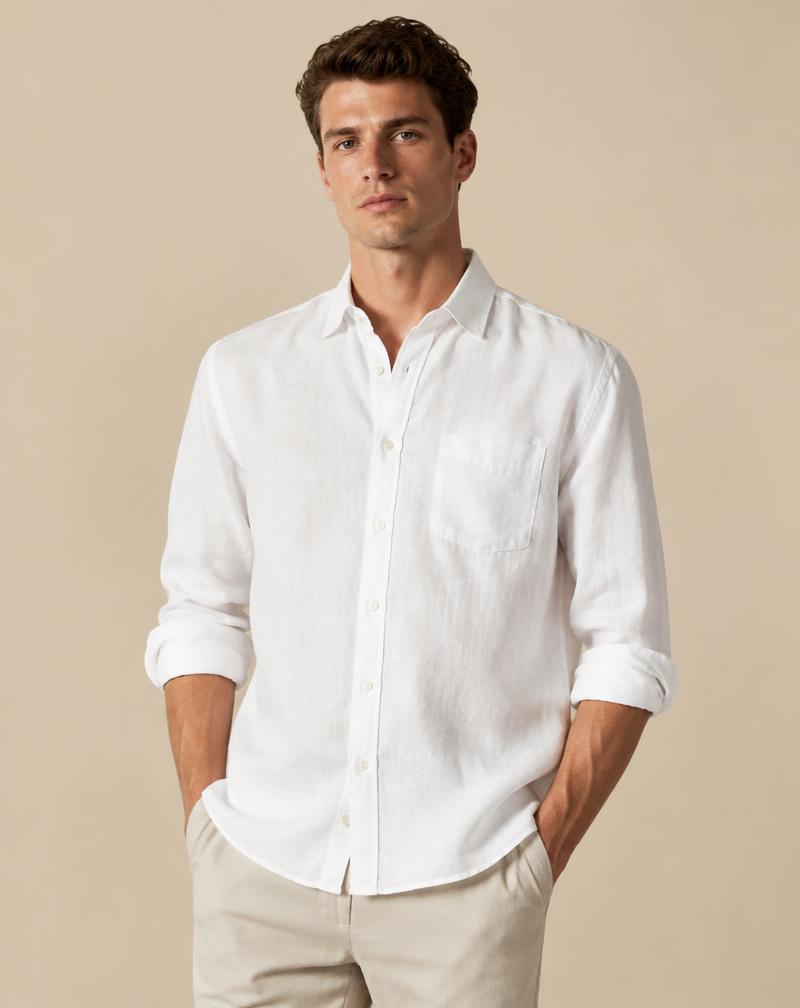 Camisa Linho Branca Slim